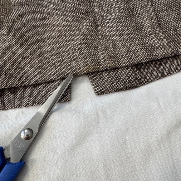 Dalia Collection Women's Wool Blend Midi Skirt Brown Size 14 Lined Slit - Picture 14 of 16